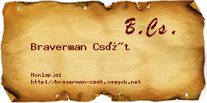 Braverman Csát névjegykártya